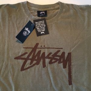 STUSSY short sleeve special Olive Dyed color tee